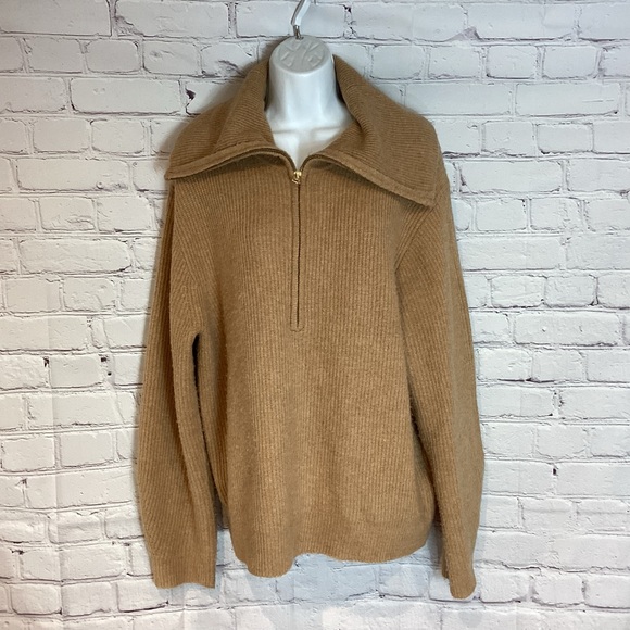 J. Crew Camel V-Neck Sweater - Picture 7 of 10